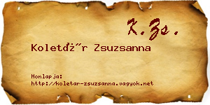 Koletár Zsuzsanna névjegykártya