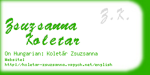 zsuzsanna koletar business card
